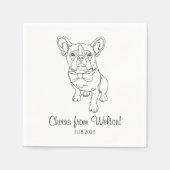 Serviette En Papier Français Bulldog Custom.Mariage Chien de Napkin (Devant)