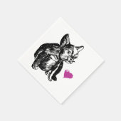 Serviette En Papier Français Bulldog Puppy Croquis Cocktail Papier à c (Coin)