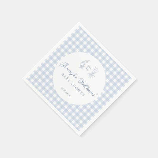Serviette En Papier Français classique bleu bébé garçon (Coin)