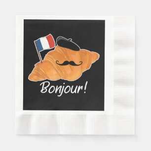 Serviette En Papier Français Croissant Lover France Drapeau Francophil