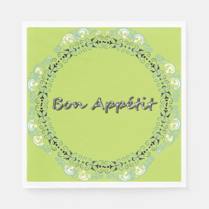 SERVIETTE EN PAPIER FRANÇAIS-FLORAL-FRAIS—DÉCORATION NAPKIN