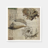 Serviette En Papier français imprimer plage conch shell côtier chic cô (Devant)