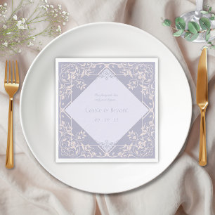 Serviette En Papier Français Lilac Vintage Élégant Mariage victorien