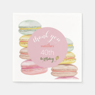Serviette En Papier Français Macarons aquarelle peinte à la main
