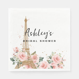 Serviette En Papier Français Paris thème napperon de douche nuptiale