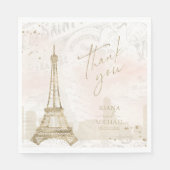 Serviette En Papier Français Romance Mariage Merci Blush ID870 (Devant)