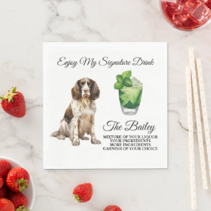 Serviette En Papier Français Springer Spaniel Mariage Signature Boisso