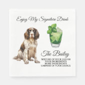 Serviette En Papier Français Springer Spaniel Mariage Signature Boisso (Devant)