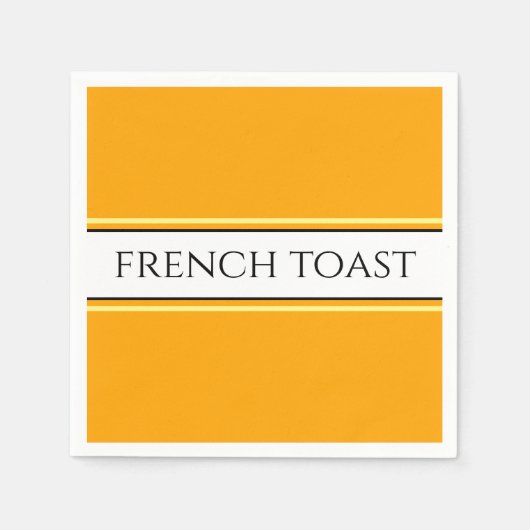 Serviette En Papier FRANÇAIS TOAST Bright Golden Yellow White Stripes (Devant)