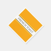 Serviette En Papier FRANÇAIS TOAST Bright Golden Yellow White Stripes (Coin)