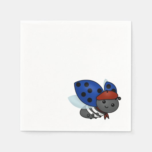 Serviette En Papier Française Ladybug, sourire (Devant)