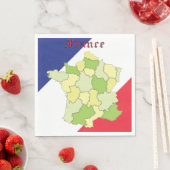 Serviette En Papier France Couleurs Et Carte Nationales (En situation)