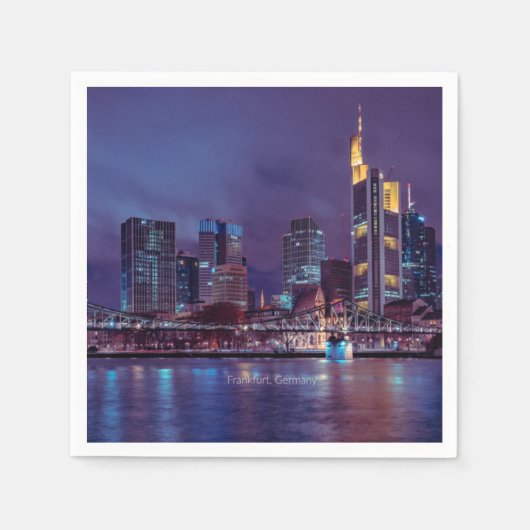 Serviette En Papier Francfort Allemagne la nuit (Devant)