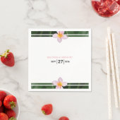 Serviette En Papier Frangipani rose Plumeria Mariage (En situation)