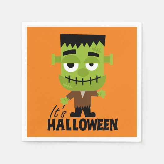 Serviette En Papier Frankenstein C'est Halloween (Devant)