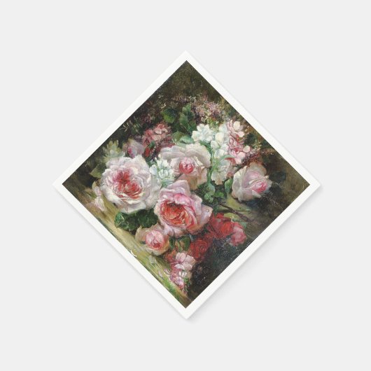 Serviette En Papier Frans Verhas Bouquet Vintage Rose (Coin)