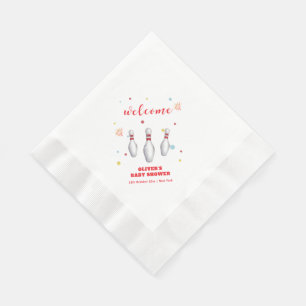 Serviette En Papier Frappe Colorée Bowling Baby Shower Bienvenue