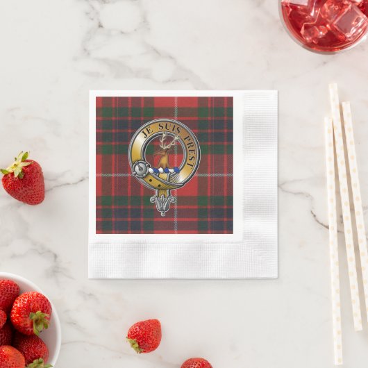 Serviette En Papier Fraser Lovat Tartan & Badge (En situation)