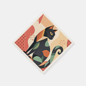 Serviette En Papier Frédéric le chat, chic boho, (Coin)