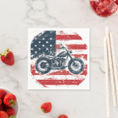Serviette En Papier Freedom Ride : Moto rétro et drapeau américain (En situation)