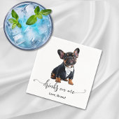 Serviette En Papier French Bulldog Chiot Boit Sur Moi Chien Mariage