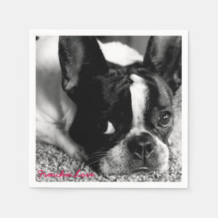 Serviette En Papier French Bulldog Cocktail Napkins