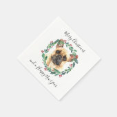 Serviette En Papier French Bulldog Elegant Chien Joyeux Noël (Coin)