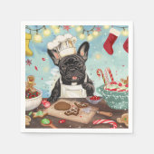 Serviette En Papier French Bulldog Holiday Baking : Noël festif (Devant)