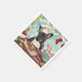 Serviette En Papier French Bulldog Holiday Baking : Noël festif (Coin)