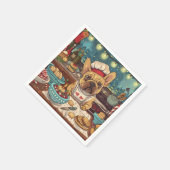 Serviette En Papier French Bulldog Holiday Baking : Noël festif (Coin)