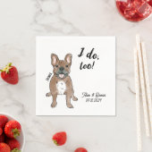 Serviette En Papier French Bulldog Mariage Cocktail Napkin (En situation)