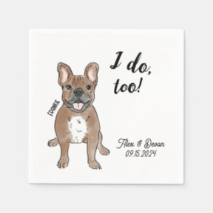Serviette En Papier French Bulldog Mariage Cocktail Napkin