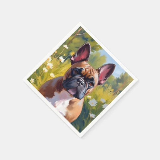 Serviette En Papier French Bulldog | Pet Painting Dog (Coin)