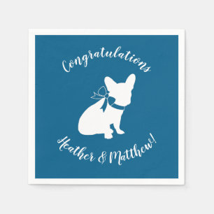 Serviette En Papier French Bulldog Theme Party - Baby shower Blue
