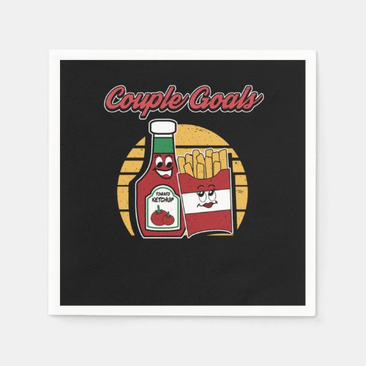 Serviette En Papier French Fries Funny Puns de pomme de terre Mariage  (Devant)