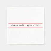 Serviette En Papier French Joyeux Noël Red Stripe Noël (Devant)