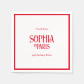 Serviette En Papier French Kisses & 30th Birthday Wishes Paris Party (Devant)
