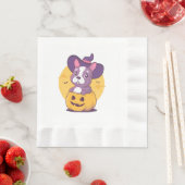 Serviette En Papier Frenchie Halloween (En situation)