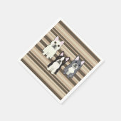 Serviette En Papier Frenchies Neutral Striped (Coin)