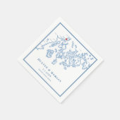 Serviette En Papier French's Point Stockton Maine Mariage élégant (Coin)