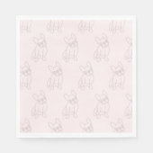 Serviette En Papier frenchys savent faire la fête, serviettes bulldog  (Devant)