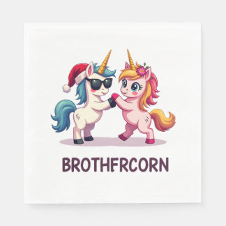 Serviette En Papier Frère-corn Licorne Pyjama de famille assorti Noël