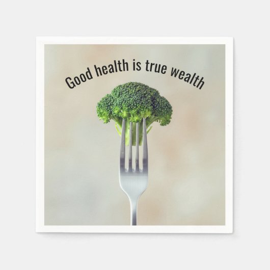 Serviette En Papier Fresh Broccoli Floret On a Fork With Quote (Devant)