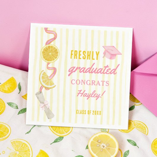 Serviette En Papier Freshly Graduated Lemonade Graduation Party