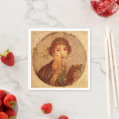 Serviette En Papier Fresque de Sappho à Pompéi (En situation)