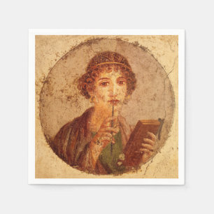 Serviette En Papier Fresque de Sappho à Pompéi