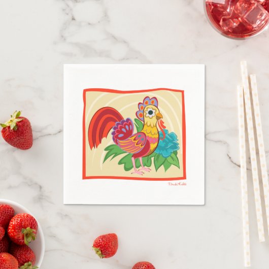 Serviette En Papier Frida Kahlo Chicken Graphic (En situation)