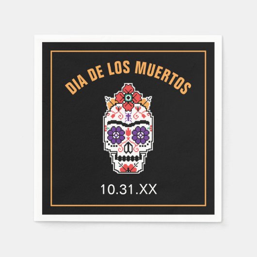 Serviette En Papier Frida Kahlo | Dia De Los Muertos (Devant)