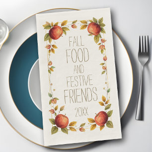 Serviette En Papier Friendsgiving Fall Food Festive Friends Apple Leaf