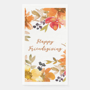Serviette En Papier Friendsgiving Floral Moderne